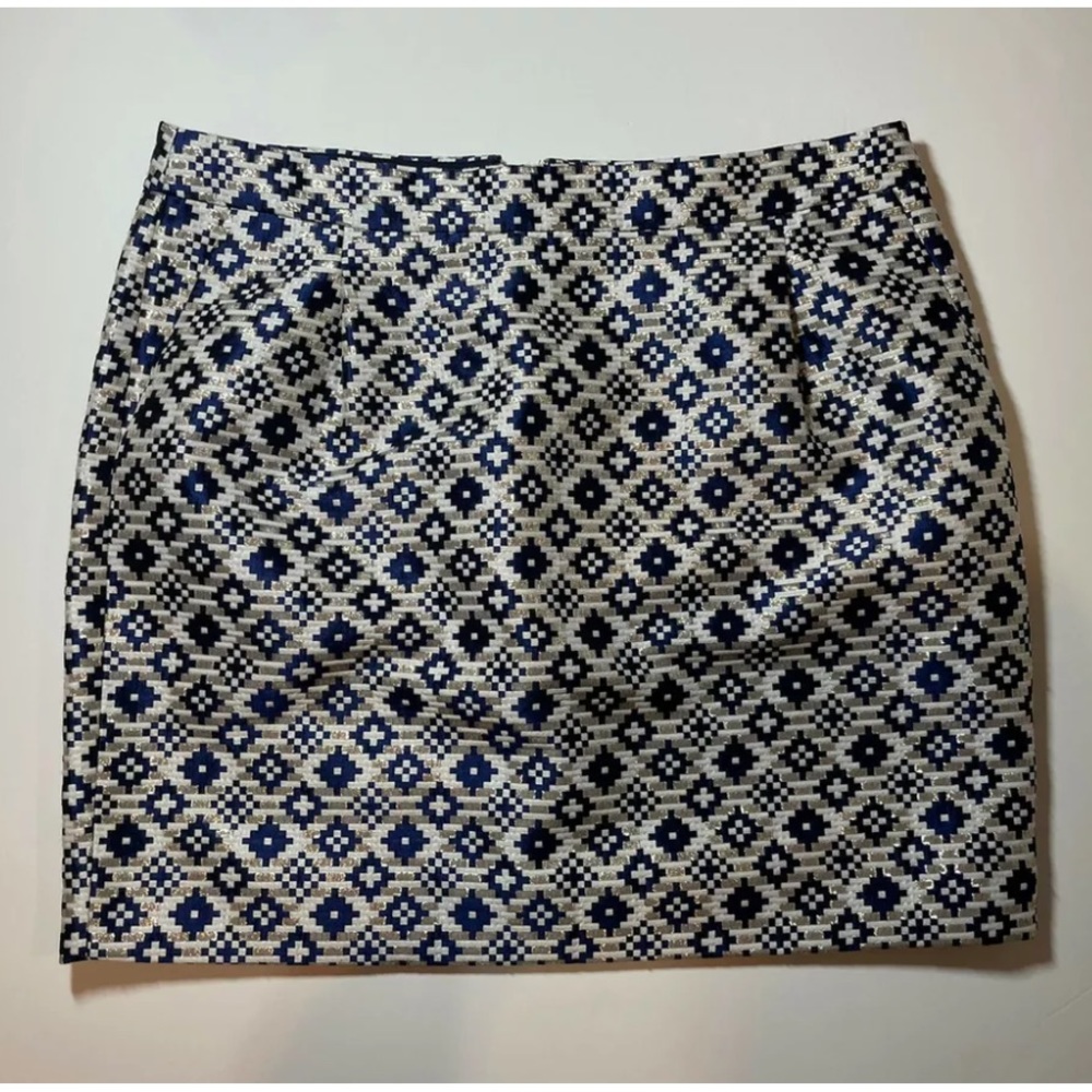 NWT J Crew Factory Skirt Size 8 F2228 Side Pockets , Front Pleats Multicolor